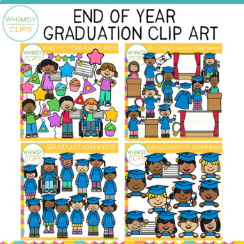 Preview of End of Year Graduation Clip Art Bundle