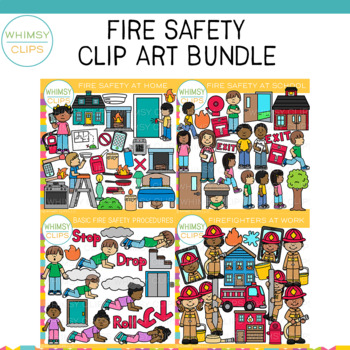Preview of Fire Safety Procedures and Firefighter Clip Art Bundle