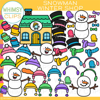 Just Winter Snowman Clip Art Bundle by Whimsy Clips | TPT