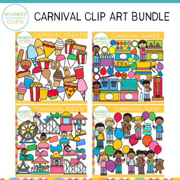 Preview of Kids, Foods, Rides and Games Carnival Theme Clip Art Bundle