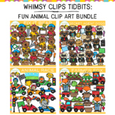 Whimsy Clips Tidbits: Fun Animal Theme Clip Art Bundle