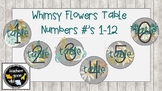 Whimsy Flower Table Numbers (Set of 12)