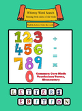 Common Core Math Vocab, Elementary word search coloring pr