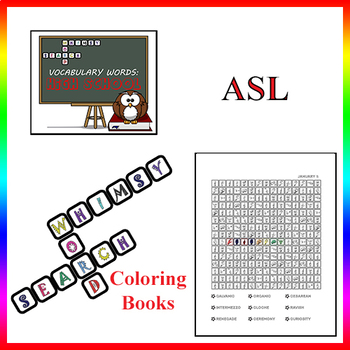 Preview of High School Vocabulary Words, American Sign Language Finger Spelling Word Search