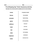 Whipping Boy Activity Sheet Match the Vocabulary ord to it