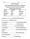 Whipping Boy Chapter Book Fill in the Sentence Activity Sh