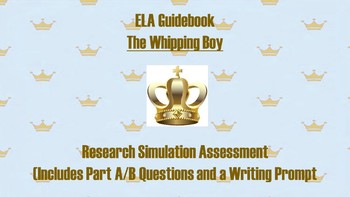 Preview of Whipping Boy Guidebook Assessment