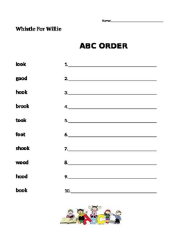 Preview of Whistle For Willie - Journeys 1st Grade- ABC Order