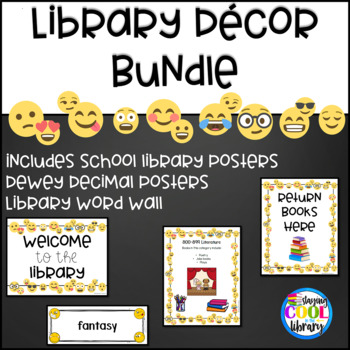 Preview of White Background Emoji Library Posters Decor - BUNDLE