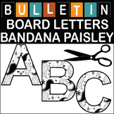 White Bandana Paisley Bulletin Board Letters Classroom Dec
