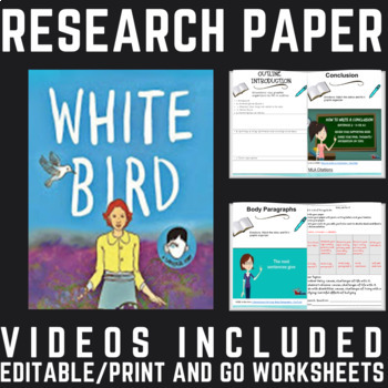Preview of White Bird R.J. Palacio Research Paper Unit