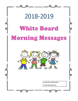 Preview of White Board Morning Messages 2018 2019