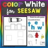 White Color Recognition Color Word Digital Seesaw Activity