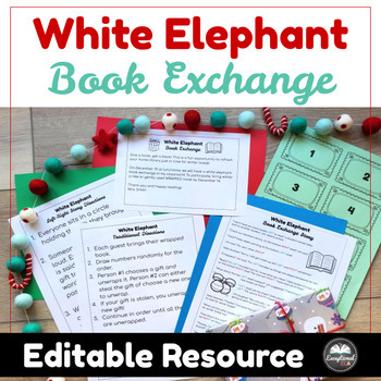Preview of White Elephant Book Exchange -Fun classroom community activity for the holidays!