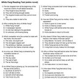 White Fang comprehension bundle (reading quizzes and final