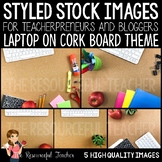 White Laptop on Cork Board Styled Stock Photos - By TpT Se