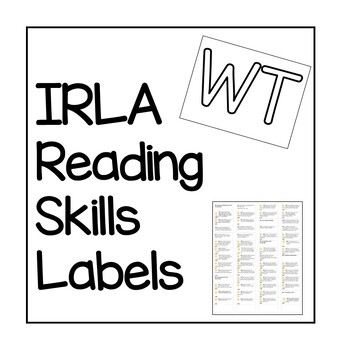 Preview of White Level  IRLA Reading Skills Labels