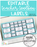 White Marble Teacher Toolbox Labels (EDITABLE)