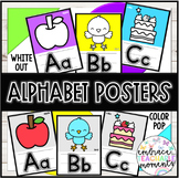 White Out and Color Pop Alphabet Posters