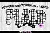 White Plaid Doodle Font (PNG Letters)