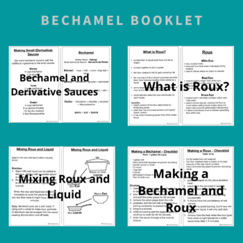 Preview of Sauces Unit - Bechamel Booklet (family consumer science, FACS, FAC, ProStart)