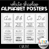 White Shiplap Alphabet Posters: Cursive