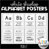 White Shiplap Alphabet Posters: Print