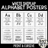 White Shiplap Alphabet Posters: Print and Cursive