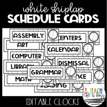 Preview of White Shiplap Schedule Cards