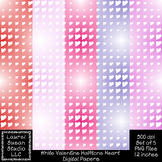 White Valentine Halftone Hearts Digital Papers PNG 300 dpi
