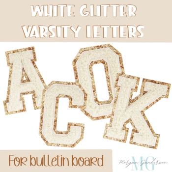 Preview of White Varsity Letters Alphabet