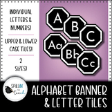 White Wood Alphabet Tiles + Alphabet Banner