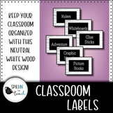 White Wood Classroom Labels - Supplies, Classroom Library/