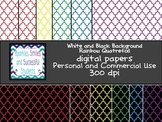 Digital Papers: White and Black Quatrefoil Pack