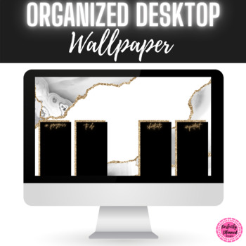 Preview of White and Gold Desktop Organizer Wallpaper