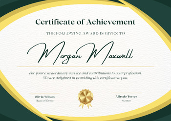 Preview of White and Green Simple Award Certificate