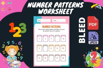 White and pink Simple Number Patterns Worksheet by Ethuya TPT
