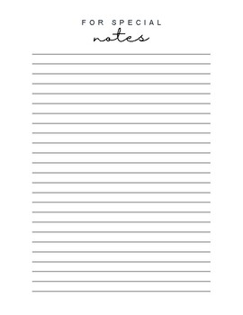 White black minimalist notes page planner by digtal book | TPT