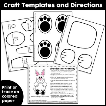 Bunny Craft {White Bunny} by Crafty Bee Creations | TpT