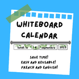 Whiteboard Calendar Flip Cards - FRENCH / ENGLISH - Green 