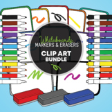 Whiteboards, Dry Erase Markers, and Erasers Clip Art Mini-Bundle