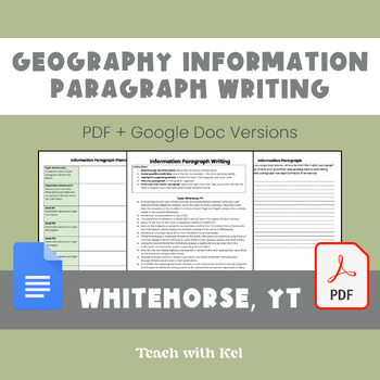 Preview of Whitehorse Writing Task - Geography Information Writing Assignment