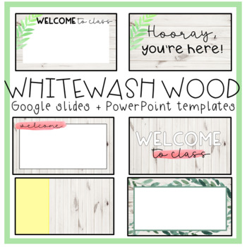 Preview of Whitewash Wood Google Slides/PowerPoint Background Templates Distance Learning