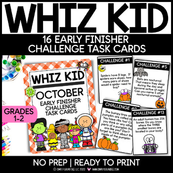 Preview of Whiz Kid ENRICHMENT | October Early Finisher Task Cards | Halloween