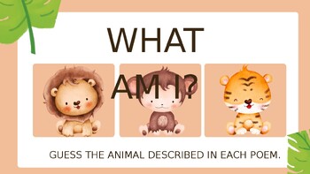 Preview of Who Am I? Animal Poetry Guessing Game Presentation