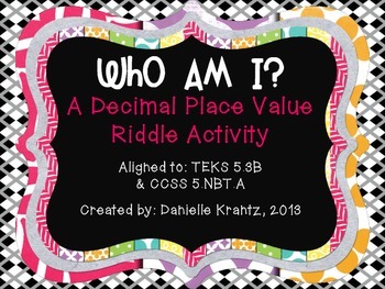 Preview of Decimal Place Value Riddles