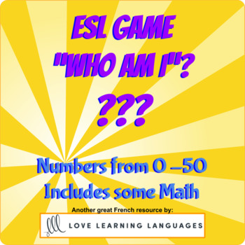 Who Am I English Game Numbers 0 50 Tpt
