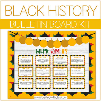 Preview of Who Am I? Interactive Black History Month Theme Bulletin Board Kit Door Class