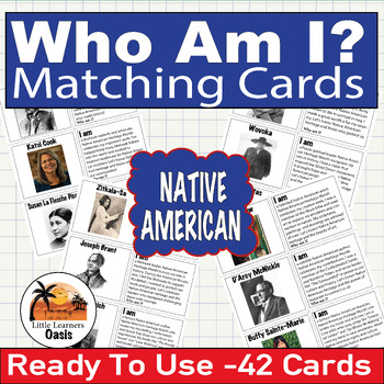 Preview of Who Am I? Matching Cards - "`Native American Heritage Month Matching Cards"