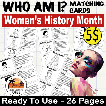 Preview of Who Am I? Matching Cards - "Women's History Month Matching Cards" | Game